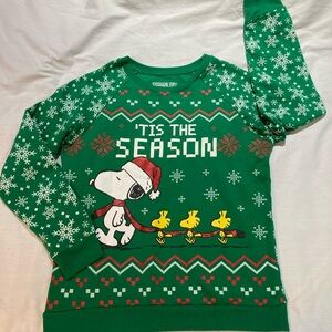 Peanuts Snoopy and Woodstock Christmas Sweater, size small